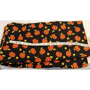 Red Apples with Black Fabric with Yellow Flowers Print Country Farm By the yard